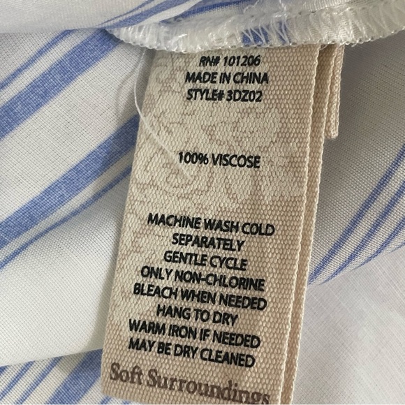 NWOT Soft Surroundings Large petite Stripe Button Down Long Sleeve Shirt - Picture 8 of 9